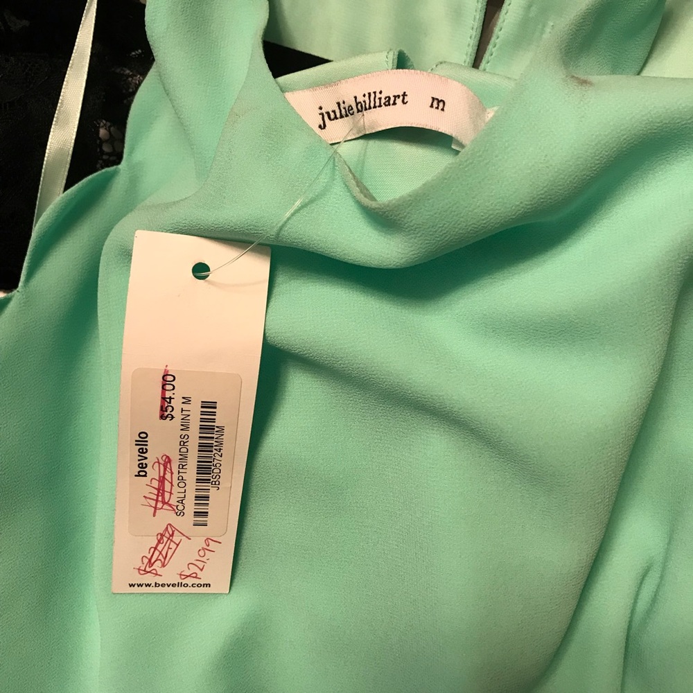 NWT Julie Billiart Mint Scalloped Dress Sz M - Picture 2 of 4